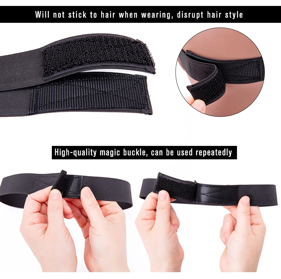 60CM Edges Hair Wrap Wig Band Multifunction Control Hair Brush For Wigs Double Sided Makeup Comb Professional Melt Band 4pcs/set