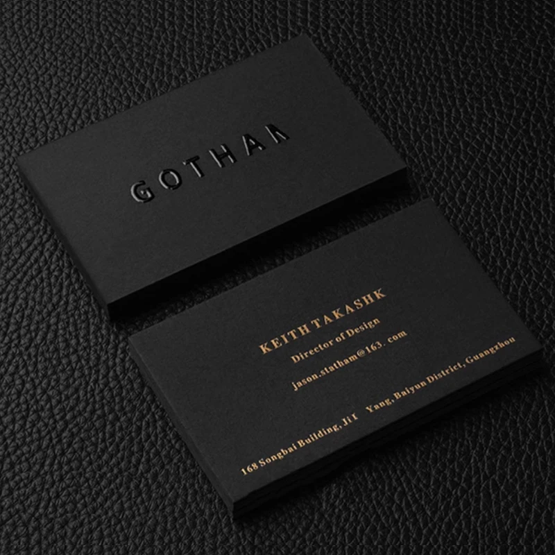 Customized high-end hot stamping embossed gold double-sided printing for business cards