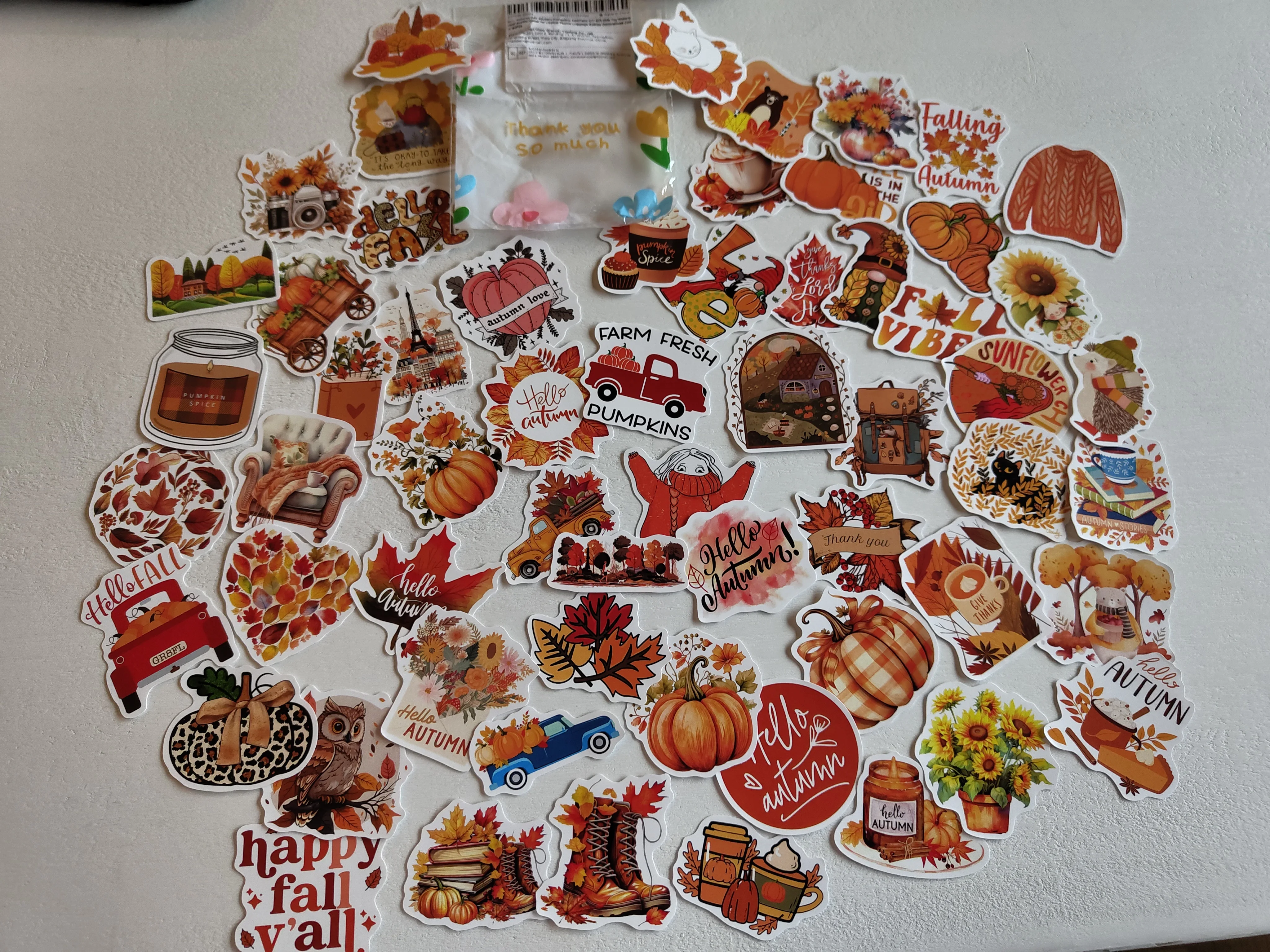 Autumn Fall Stickers Pumpkins Aesthetic DIY Gift Kids Toy Waterproof Graffiti Decal for Laptop Phone Luggage Bottles Decorative photo review