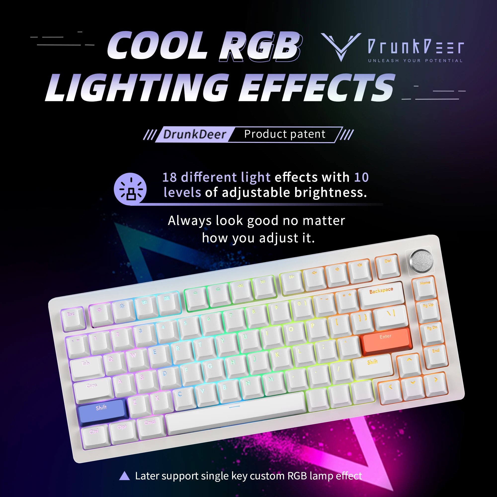 Imagem -03 - Teclado Mecânico Drunkdeer A75 Rapid Trigger Teclado para Jogos Tkl Interruptor Magnético Hiper Rápido Rgb Compact 82 Chaves