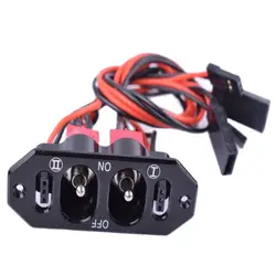 Metal Dual Power Switch Double Switch with Dual Fuel Dots for RC Plane Accessory