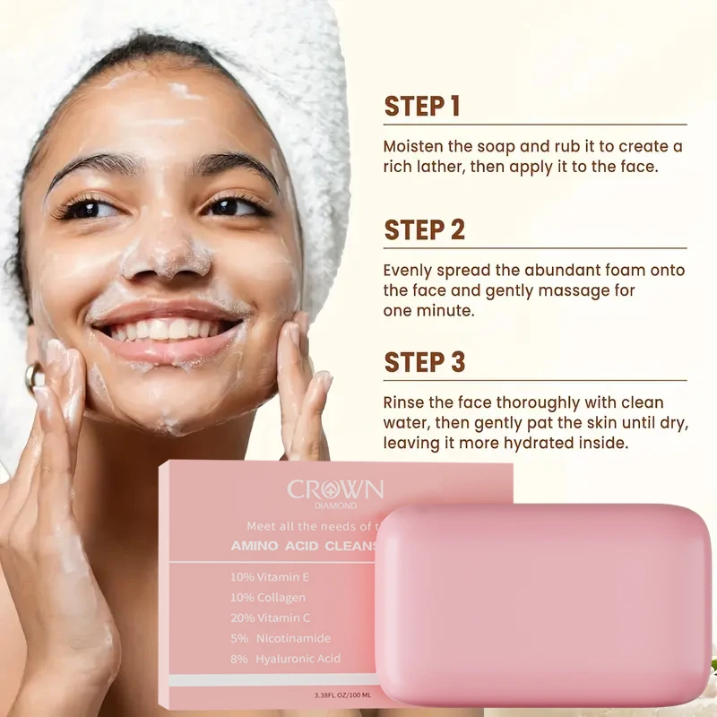 5 w 1 Glow Soap Anti-mites Anti-acne Vitamin C Body Cleansing Skin Treatment Soap Anti Fungus Removal Dead Skin Moistize