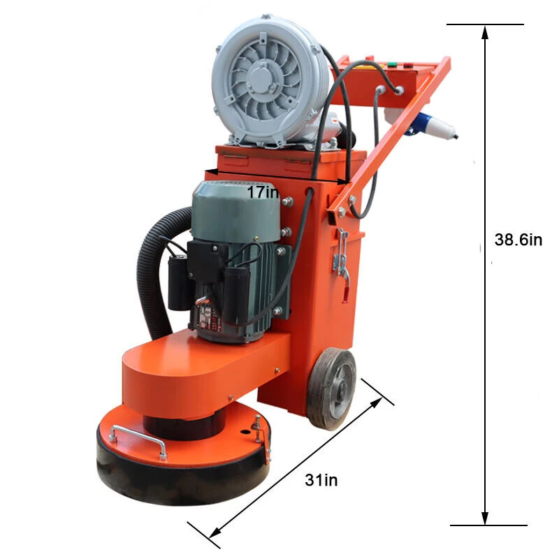 Meuleuse de sol en époxy personnalisée, machine de meulage et de polissage de sol en béton, meuleuse sous vide, profondeur de meulage réglable, 380mm