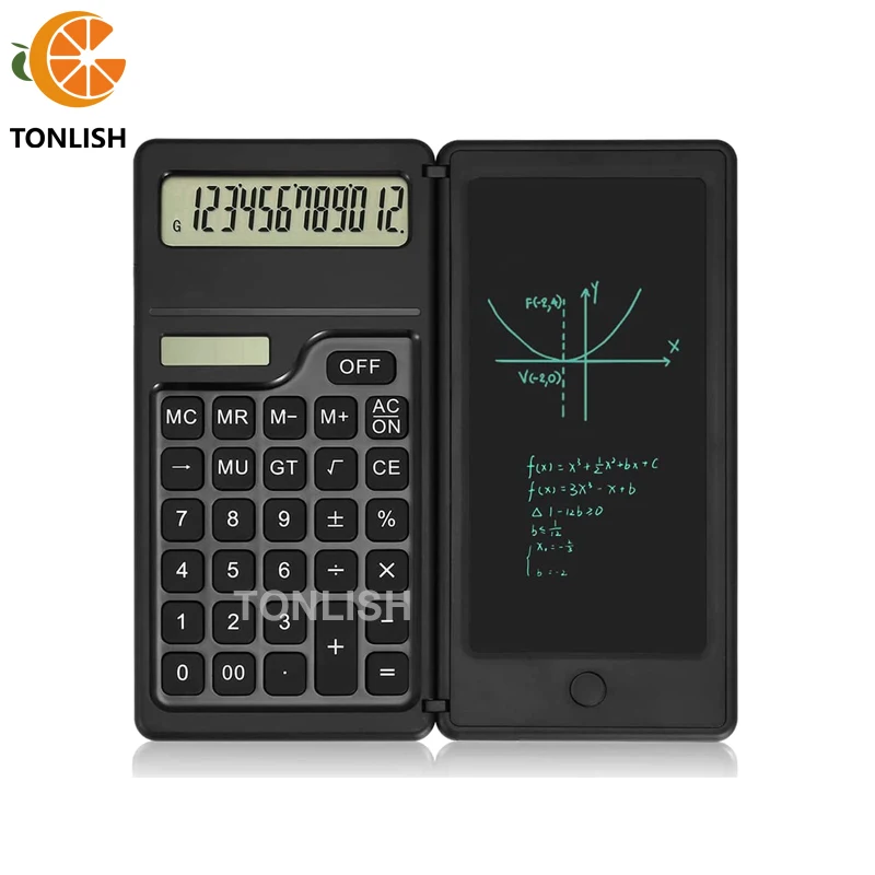 TONLISH 12-digit Standard Function Desktop Calculator Solar and Battery Dual Power Folding Scientific Calculator