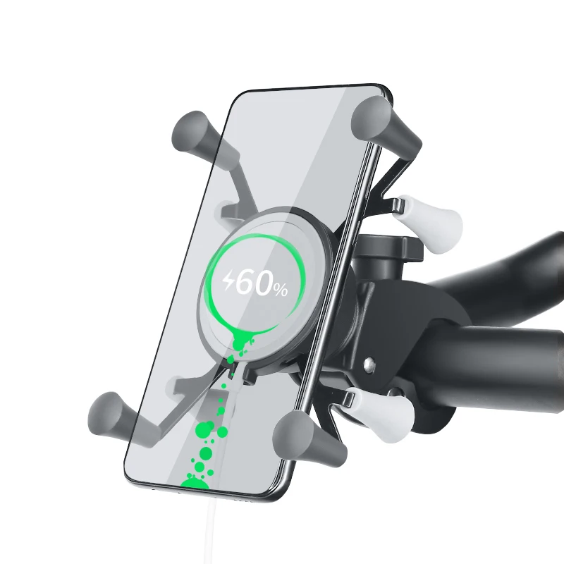 

VINmounts X-Grip Wireless charging Phone Mount with claw clamp base for Motorcycle, ATV/UTV, Bike.VIN-SJ-XWXC-DZJ-M