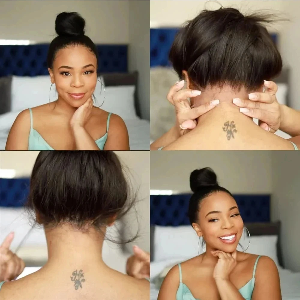 250 الكثافة 360 شعر مستعار دانتيل كامل Invisi حزام شعر مستعار بدون صمغ شعر مستعار مستقيم HD 360 الدانتيل شعر مستعار أمامي قبل قطع الدانتيل شعر مستعار بدون صمغ #4