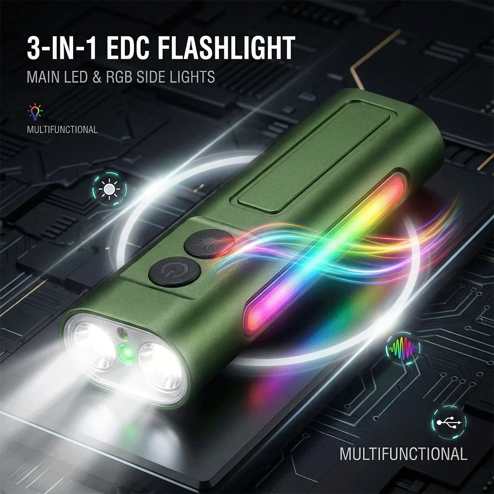 

Mini Multi-Functional Work Light 3-in-1 Headlight&Side Light,Magnetic Base&Hat Clip,Waterproof EDC Flashlight for Camping,Repair