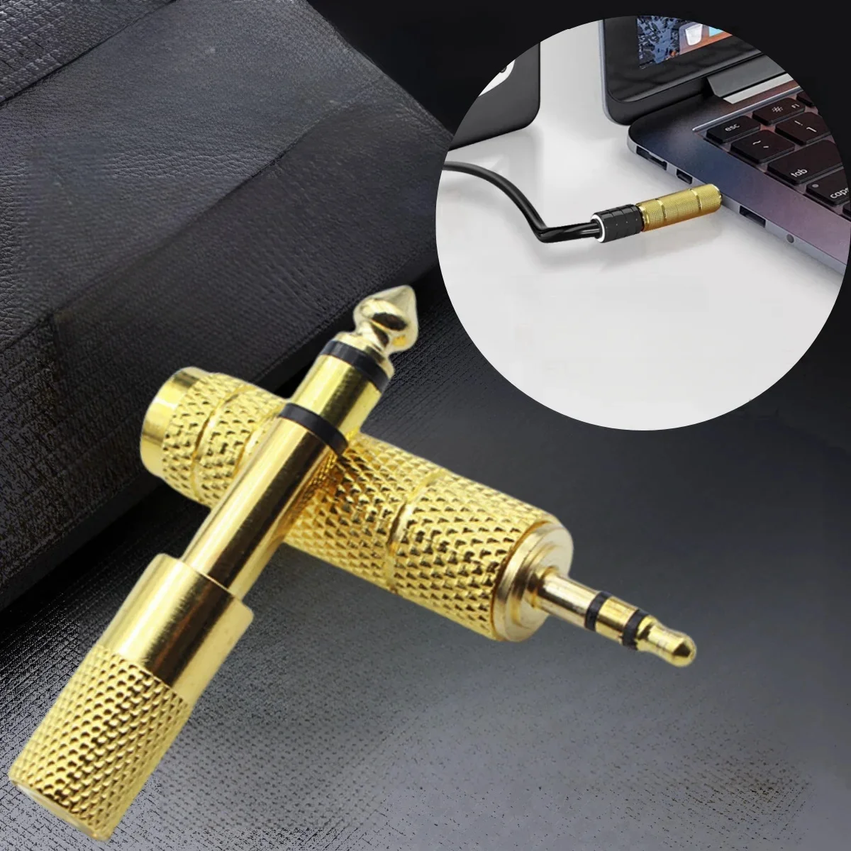 Lot de 2 adaptateurs audio 6,5 mm à 3,5 mm et 3,5 mm à 6,5 mm, 1/4 pouces à 1/8 pouces et 1/8 pouces à 1/4 pouces, adaptés aux écouteurs