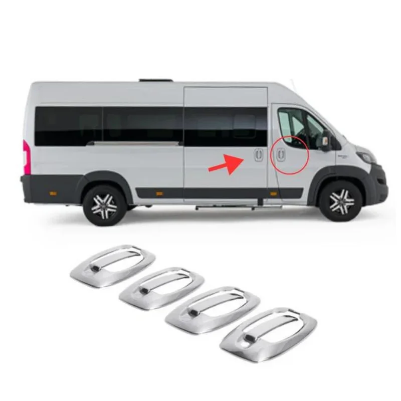 Door Handle Chrome Stainless For Fiat Ducato 3 Jumper Boxer Mk3 2006 After 4 Pcs Set High Quality Car Acesses 735423241