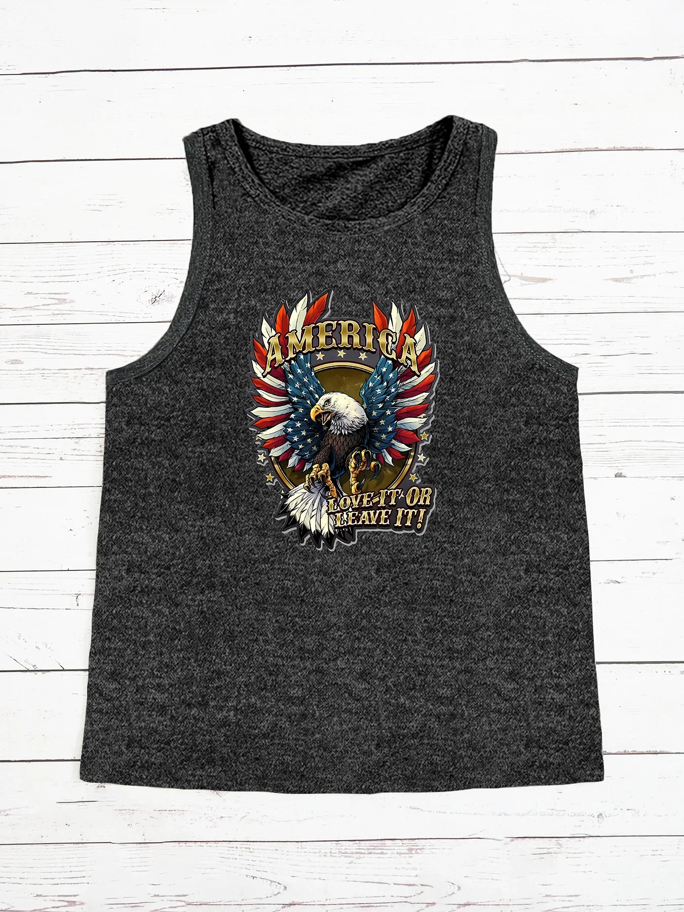 Eagle America Love It Or Leave It  Fashion Funny Sports Women's Tank Top Loose O Neck Sleeveless Casual Tank Top