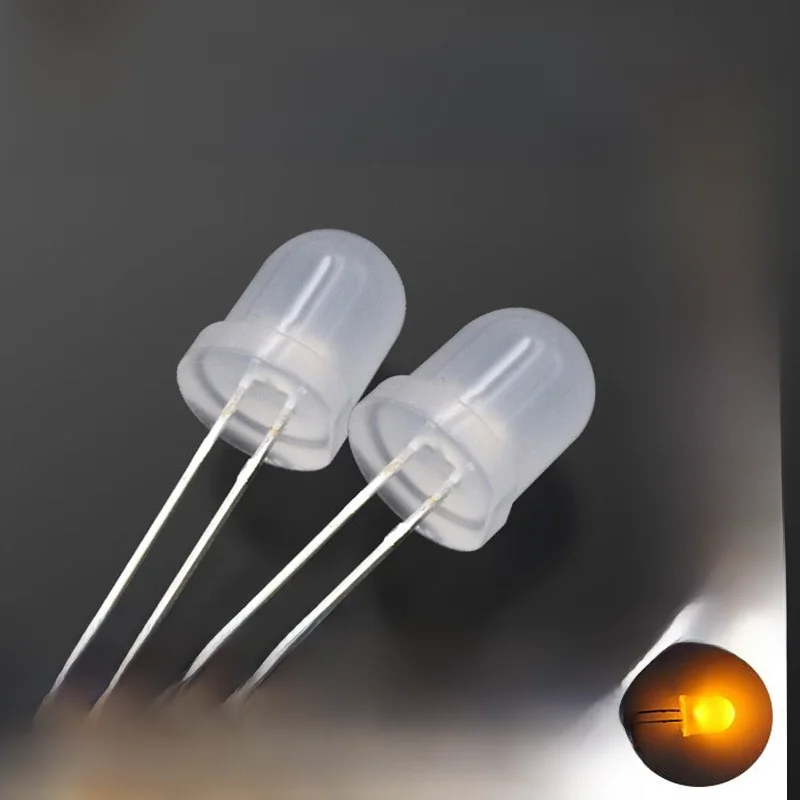 50 szt. 5 kolorów x 10 szt. 10 MM dioda LED rozproszona zestaw 10 mm 3 V zestaw emitujący światło biały zielony czerwony niebieski żółty — zdjęcie 2
