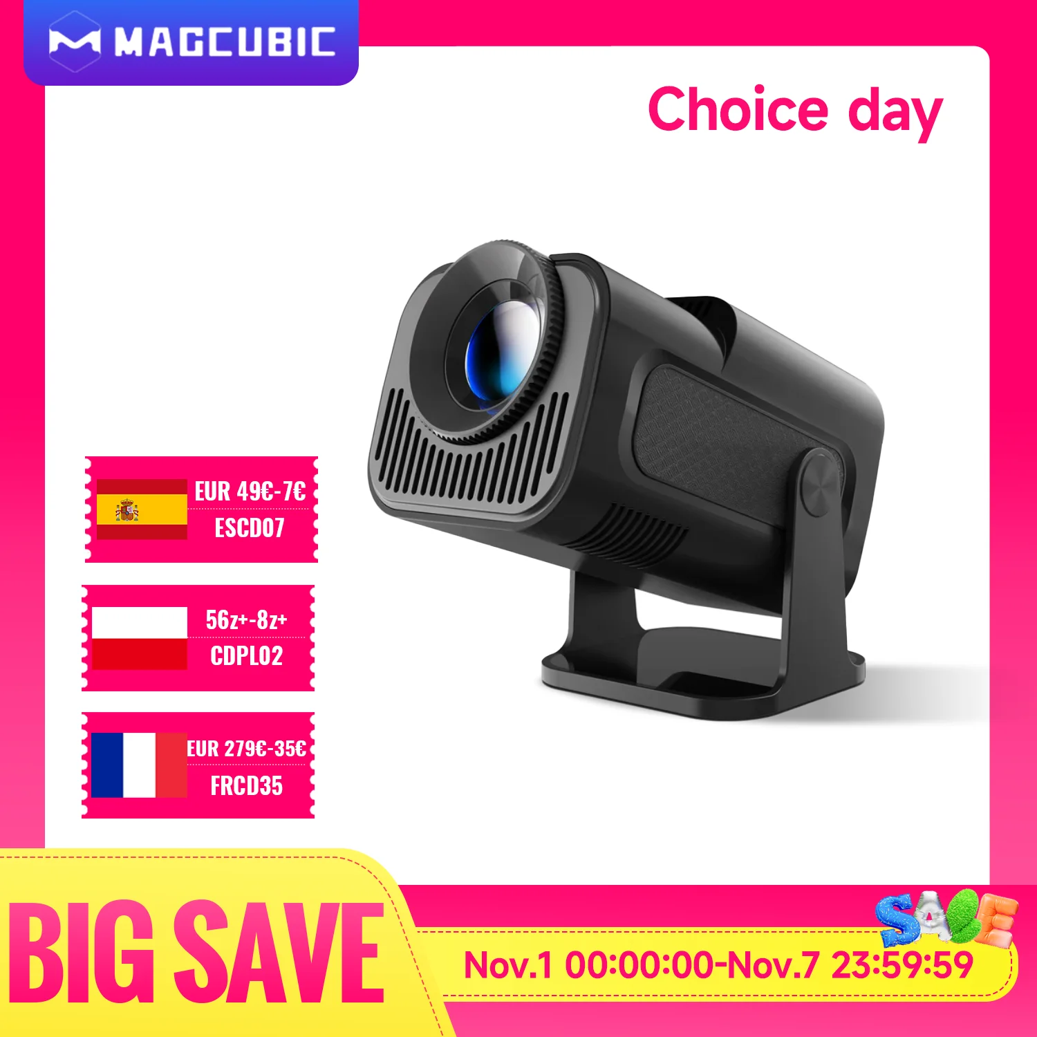 Magcubic HY320 4K Android 11 Projector 390ANSI Dual WiFi6 BT5.0 Portable Cinema Native 1080P for Outdoor Movie Home Theater