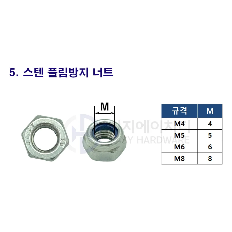 Stainless anti-loosening nut M4 M5 M6 M8