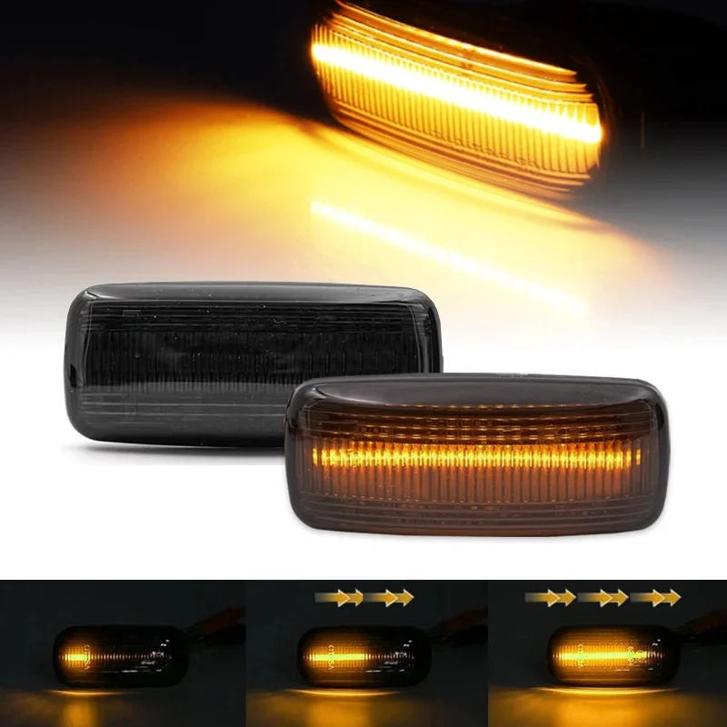 Feu de position latéral jaune ambre, 2 pièces, pour Jeep compass Grand Cherokee Chrysler 200 300C Dodge Avenger Lancia Flavia T10