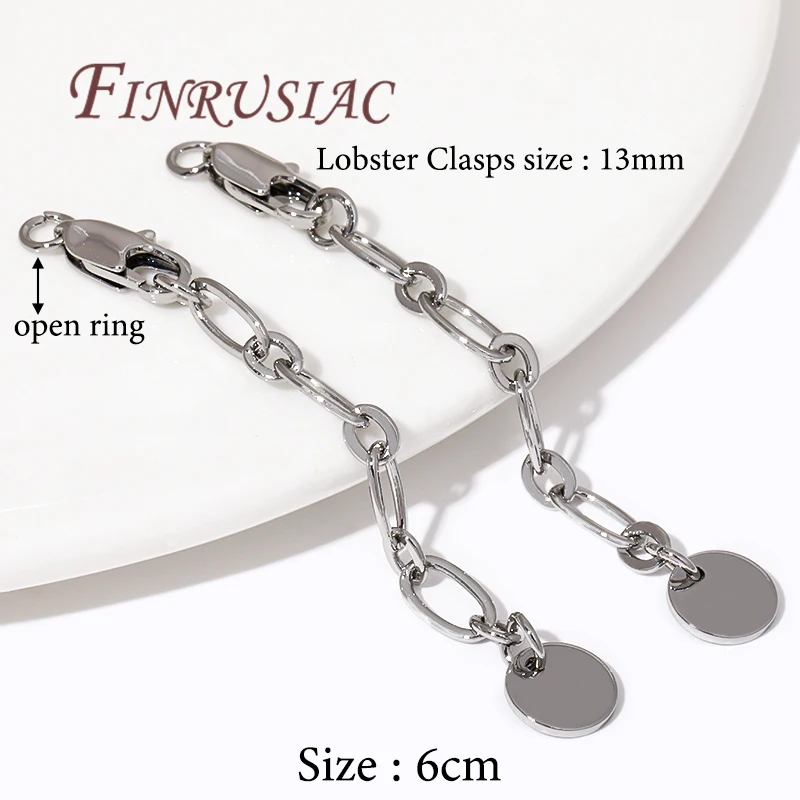 18K Vergulde 6CM Verlengketting Voor Sieraden Maken DIY Accessoires, Staartketting Met Kreeft Sluitingen Connectors Voor Armbanden