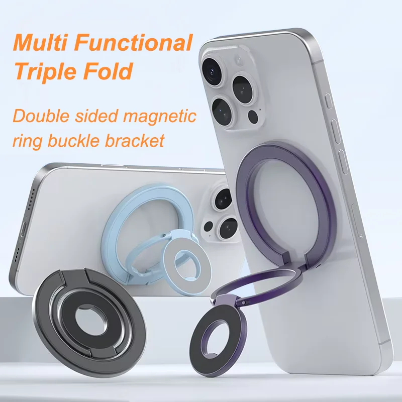 

Двусторонний магнитный держатель для телефона, магнитная ручка с подставкой для iPhone 16, 15, 14, держатель-подставка для Huawei Xiaomi