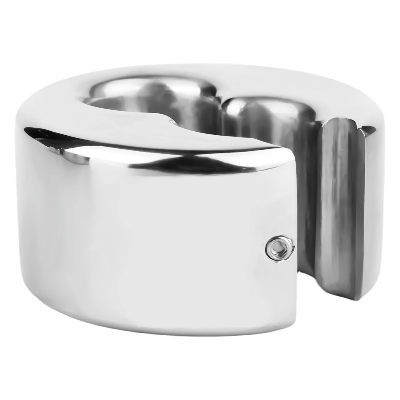 Heavy Metal Semen Lock Ring Stainless Steel Scrotum Stretcher Weighted Hanging Testicle Ring Smooth Lockable BDSM S M L XL