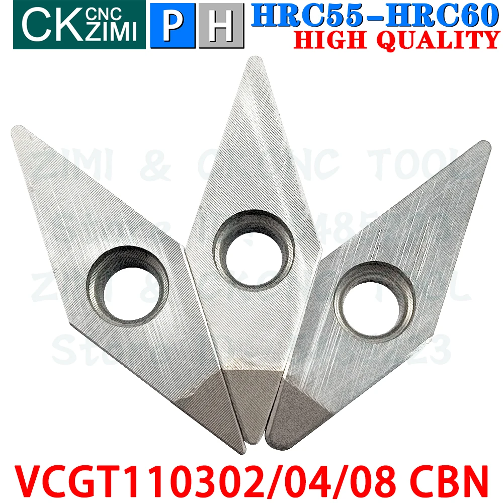VCGT110302 CBN VCGT110304 CBN VCGT110308 CBN Insertos de nitruro de boro herramientas de insertos de torneado Herramientas de torno de corte de metal CNC VCGT 1103 para acero templado