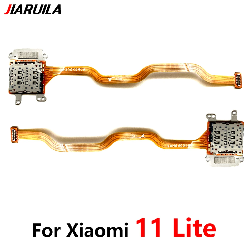 New For Xiaomi 11 Lite 5G SIM Card Holder Tray Slot Reader Socket Flex Ribbon Cable Connector Board Replacement