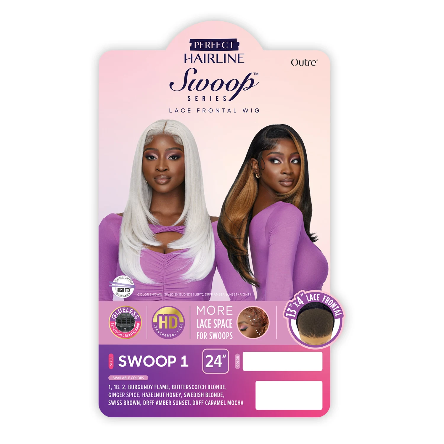 Outre Synthetic HD Lace Frontal Wig Perfect Hairline Glueless Fully Hand-Tied 13X4 Swoop Series Swoop1