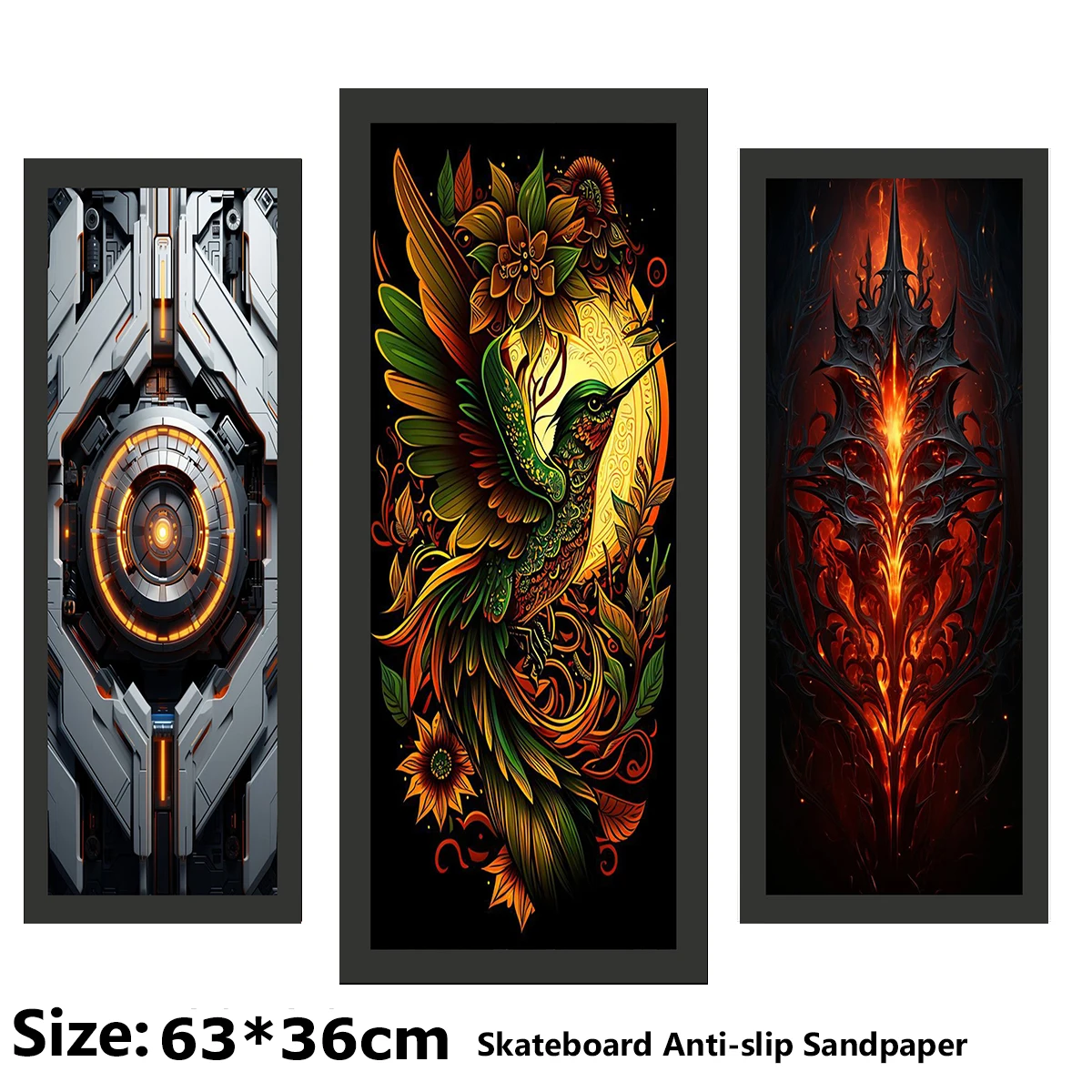 

Armored Dragon Totem Mural Pattern Electric Scooter Anti-slip Sticker Sandpaper Skateboard Grip Tape Sheet 63*36cm