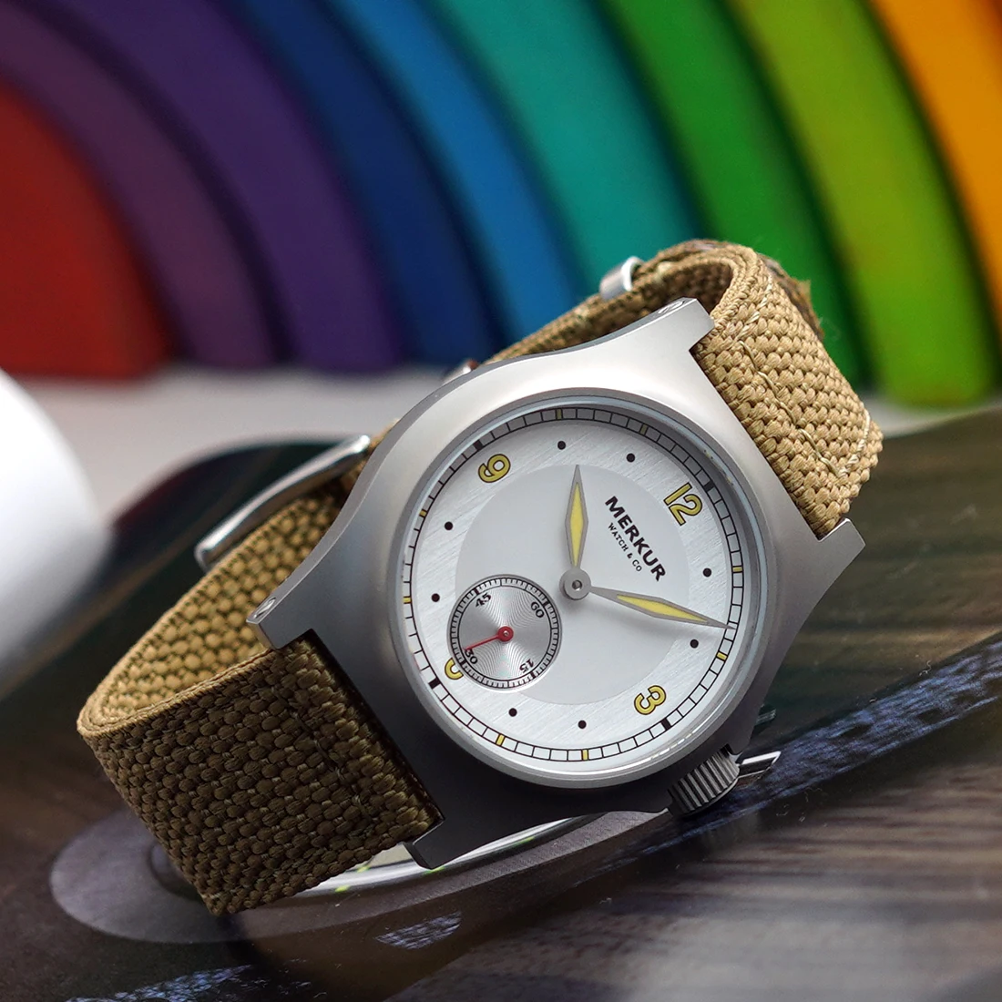 Merkur ساعة كلاسيكية الميدان العسكري البريطاني ساعة رجالي دليل ساعات آلية مضيئة وصمة عار الصلب الياقوت Reloj Hombre