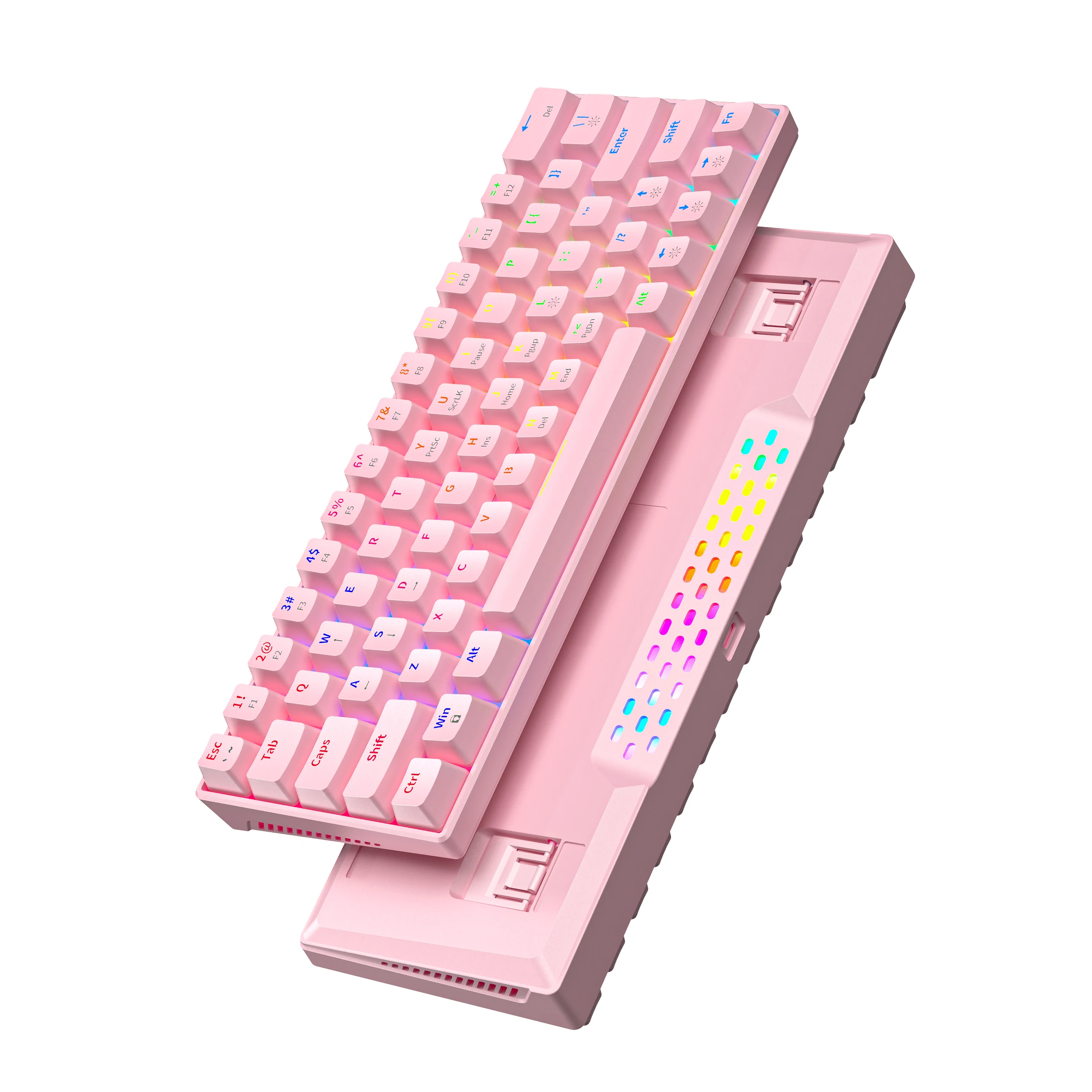 Zifriendk A6406 Mechanical Keyboard with Dynamic Rgb Light Support, Full Key No Punch, Suitable for Playing Games, Convenient an