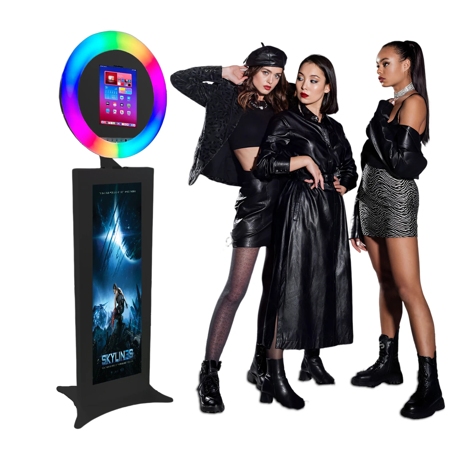 Hot Sales iPad Photo Booth Machine Selfie iPad Photobooth Stand with 29 inch LCD Screen for iPad 10.2'' 10.9'' 11'' 12.9''