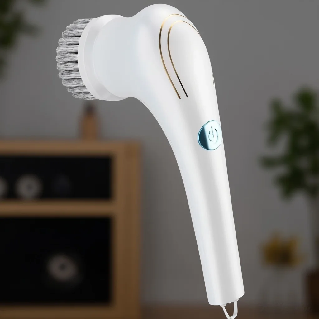 

Вращающийся электрический скруббер, беспроводная щетка для чистки бытовой кухни/ванной комнаты, глубокая чистка