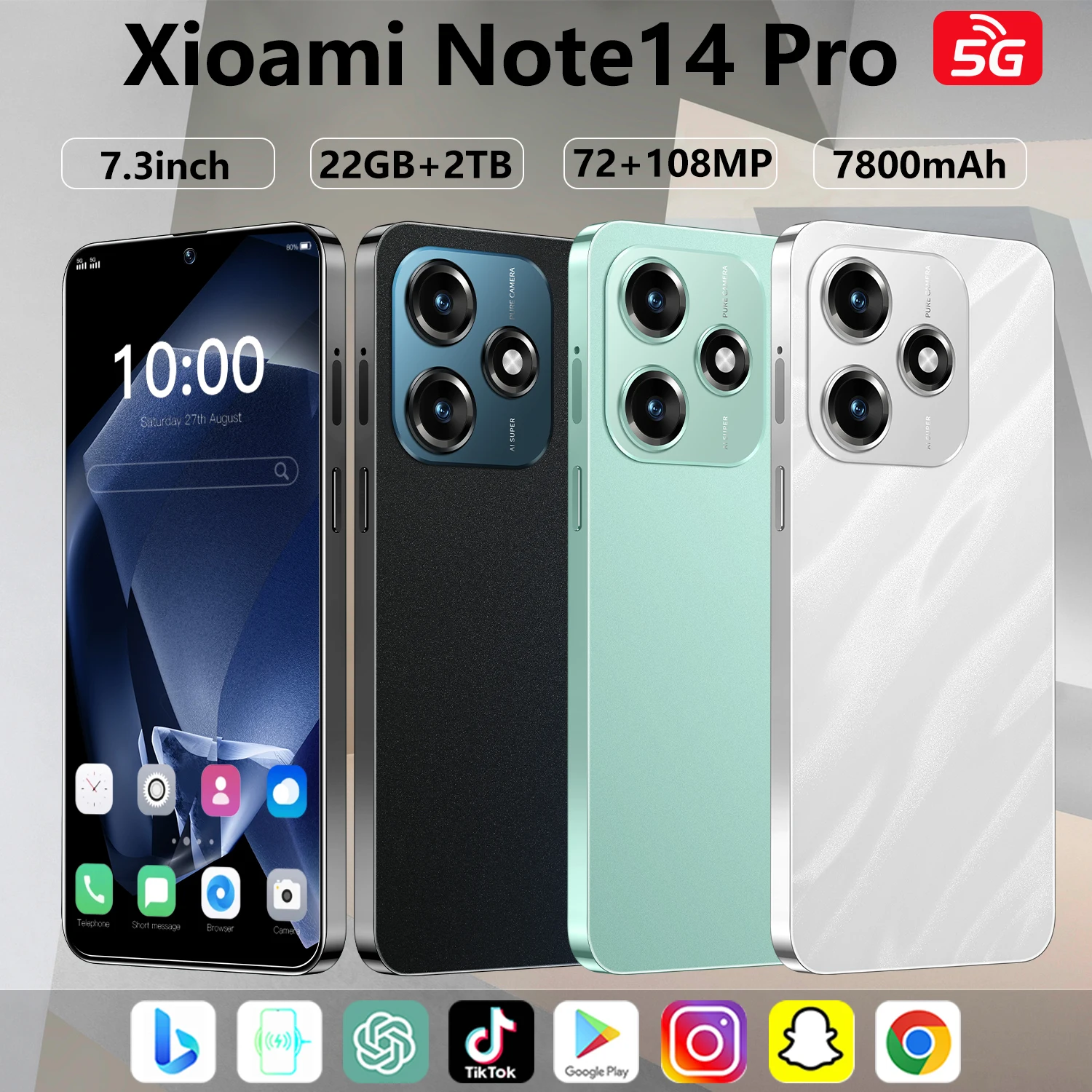 The case is used for 2025 Xioami Note 14 Smartphone 7.3inch HD Full Screen 4G/5G 7800mAh unlock Phones Global Version