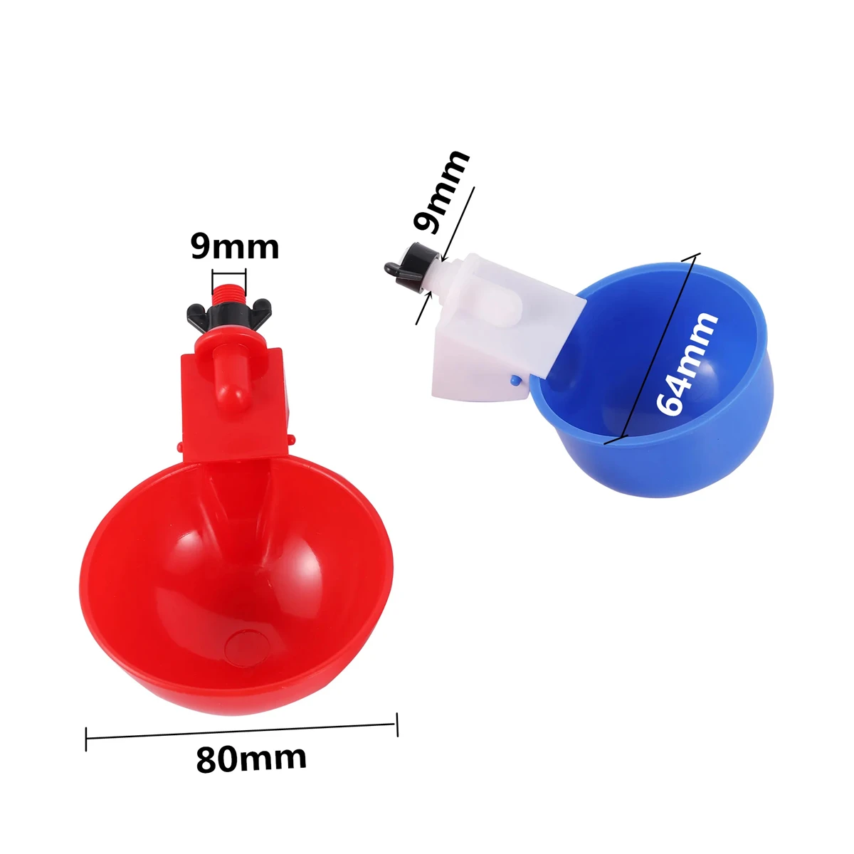 10Pcs Automatic Chicken Drinking Cup 9mm Thread Farm Goose Duck Poultry Drinking Bowls Plastic Water Dispenser Feeder Equipment