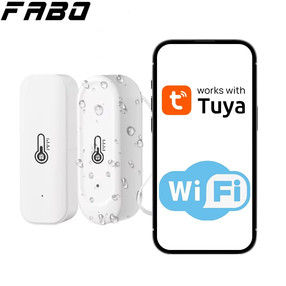 

Indoor or IP65 Waterproof Outdoor WiFi Temperature Humidity Sensor Tuya Smart APP control Compatible For Alexa Google Home Voice