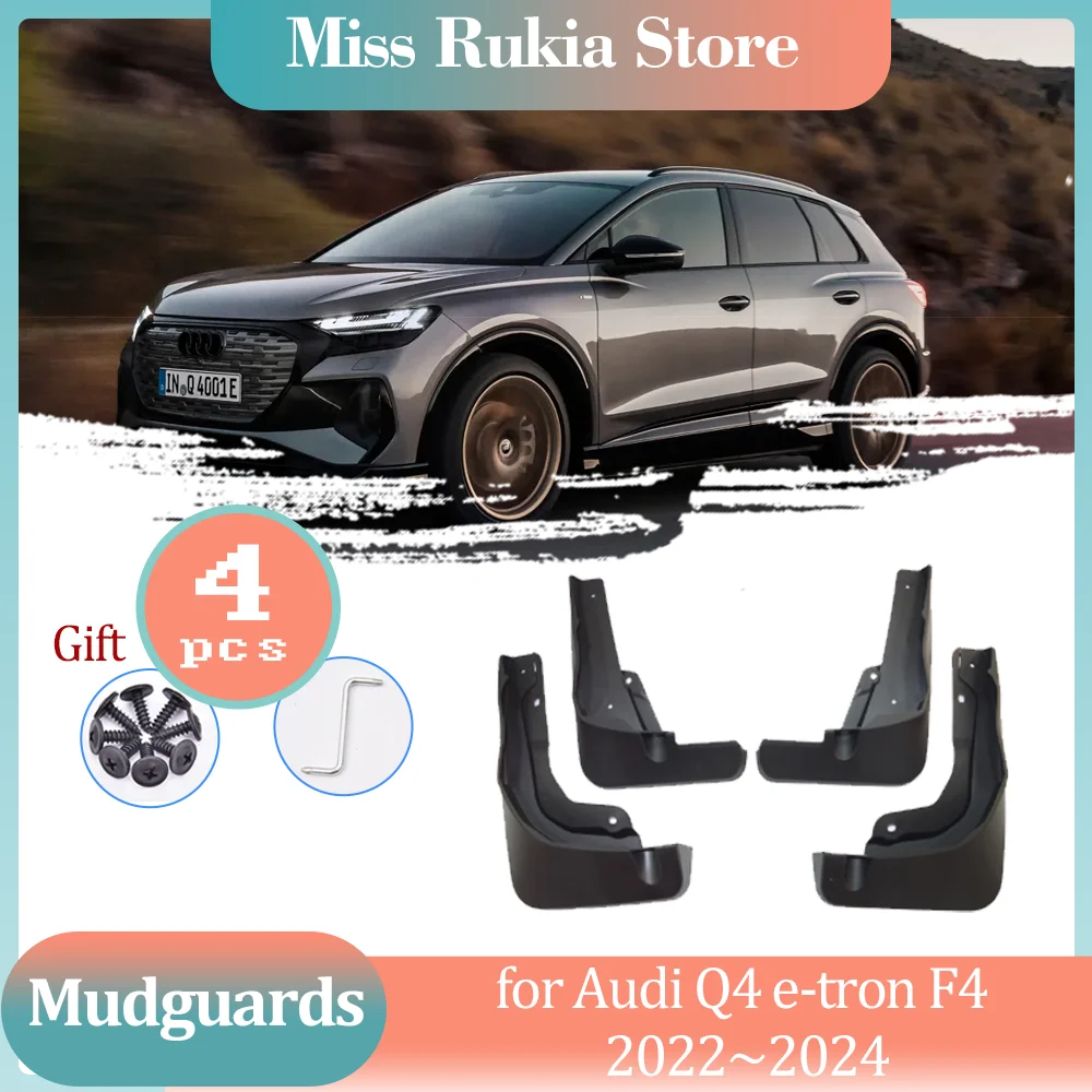 

4pcs Car Mud Flaps for Audi Q4 e-tron F4 2022~2024 2023 Mudguards Splash Fender Flares Spoiler Wheels Guards Cover Accessories