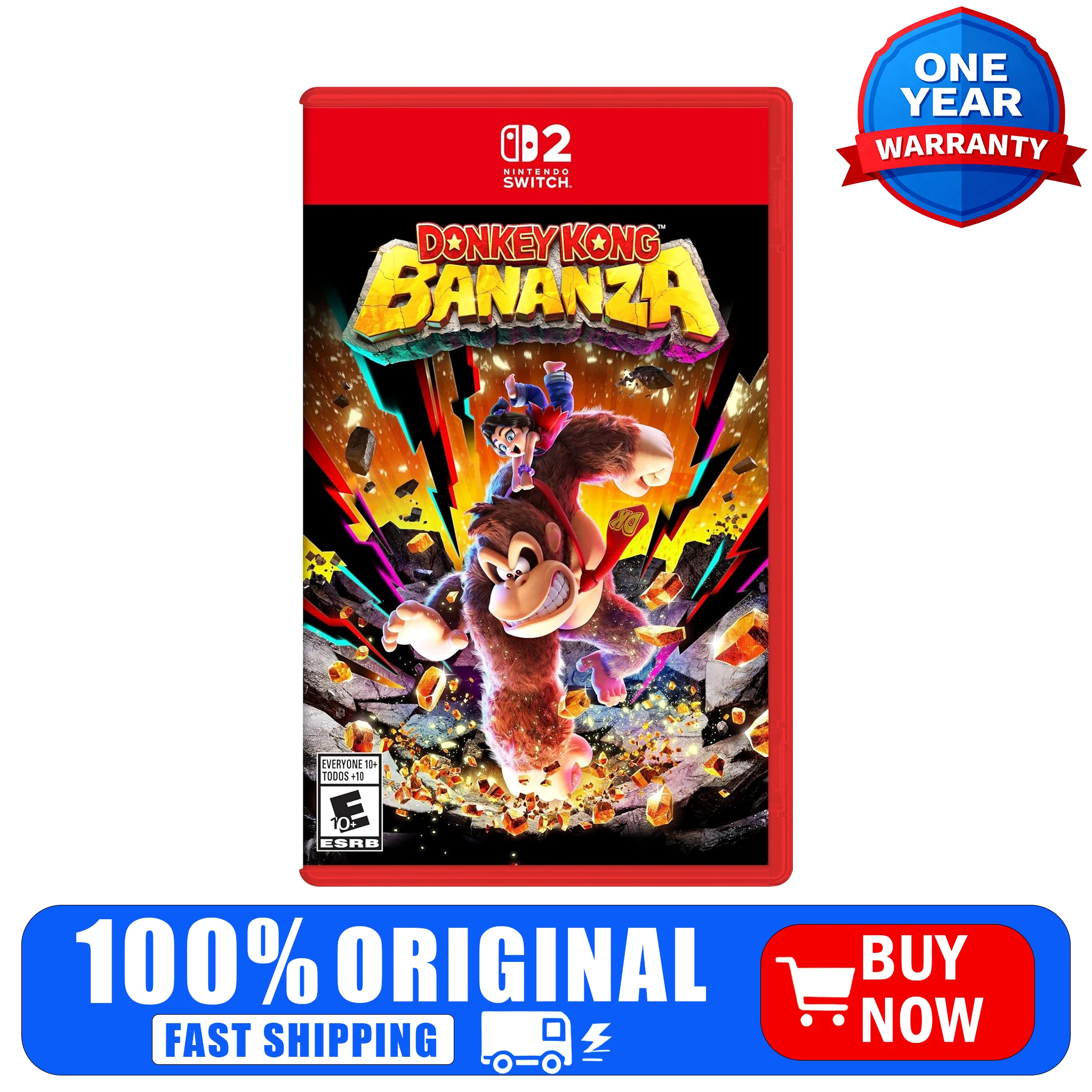 Donkey Kong: Bananza Cartão de Jogo Físico (Nintendo Switch 2) - Versão de Hong Kong