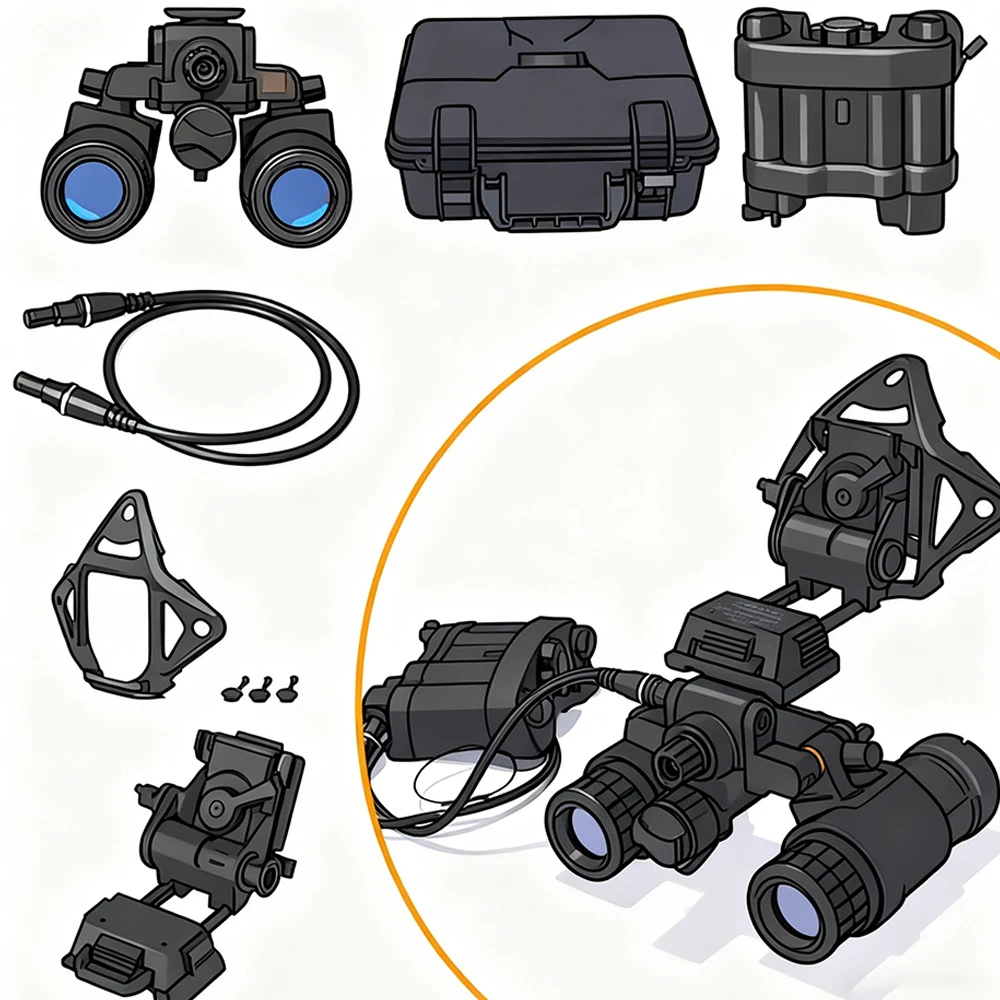 Tactical Airsoft PVS31 Helmet Dummy Night Vision Goggle Model No Function Binocular Night Vision NVG with Storage Box ,CS Gear