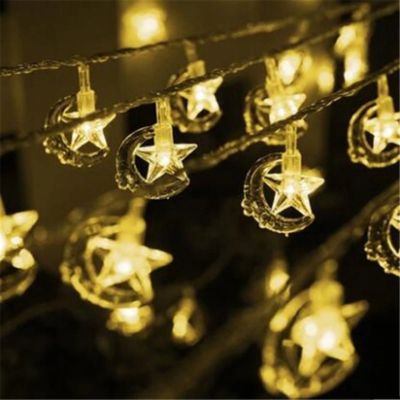 Star Moon Led String Light Ramadan Decoration For Home EID Mubarak Decor Islam Muslim Event Party Supplies Eid al-Fitr Decor