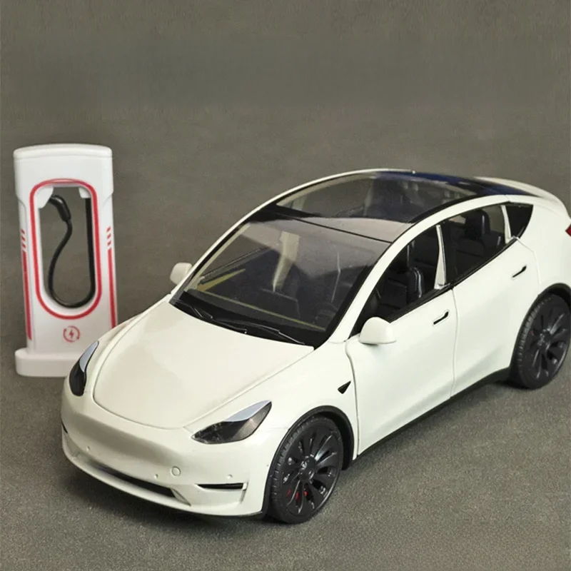 1:24 Tesla Model Y Model 3 Model S Metaallegering Diecast Speelgoedautomodel Geluid en licht Kinderspeelgoed Collectibles Verjaardagscadeaus - afbeelding 2