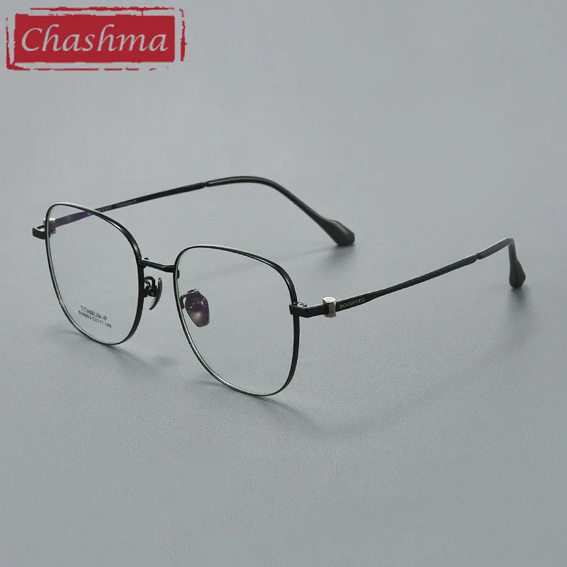 

Chashma Women Optical Pure Titanium Prescription Glasses Frame Top Quality Big Rim Fashion Men Spectacle Flexible 146 Temples