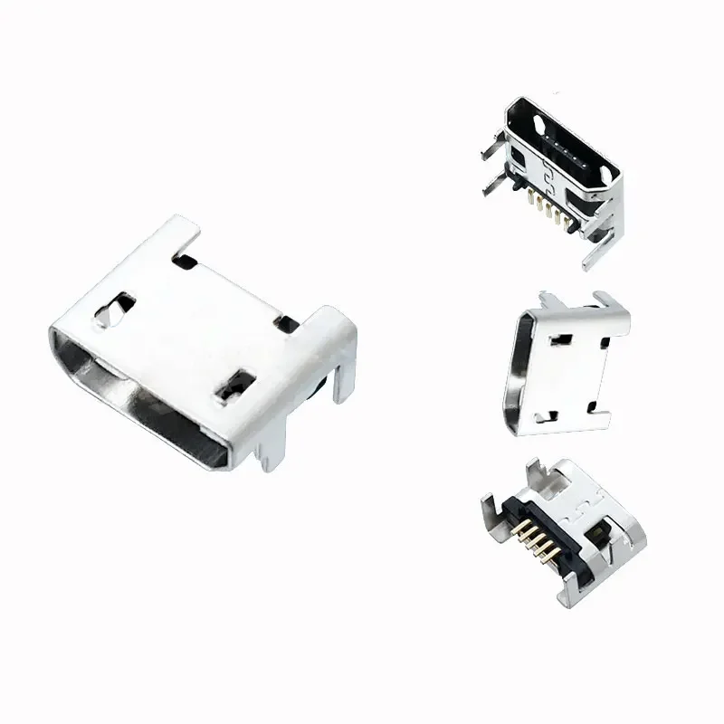 10 sztuk wysokiej jakości Micro USB typ B 5pin gniazdo żeńskie 4 pionowe nogi złącza lutownicze do telefonu komórkowego — zdjęcie 2