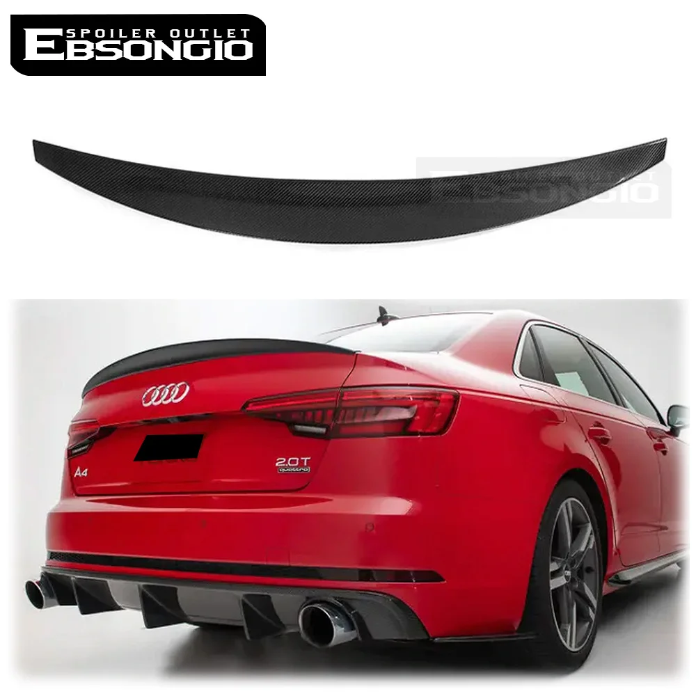 

HK Style ABS Glossy Black Rear Trunk Lip Ducktail Spoiler Wings For Audi A4 S4 B9 B9.5 2017-2024 Car Exterior Tuning Accessories