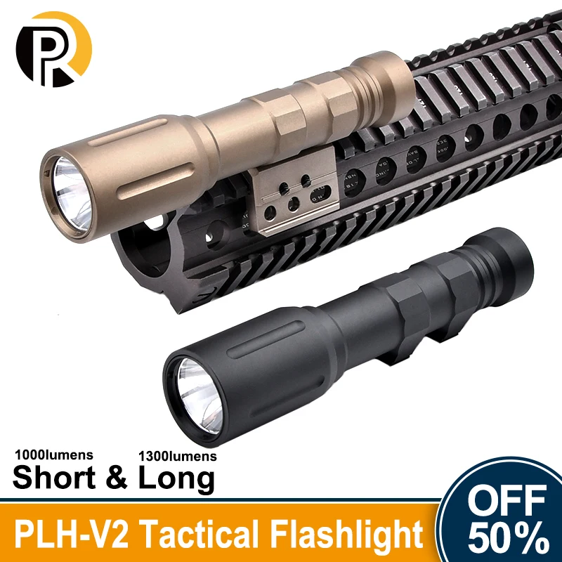 WADSN Airsoft PLH-V2 PLHV2 High Power LED Tactical Flahslight Metal Powerful 1300LM ScoutLight hunting Airsoft Weapons Spotlight