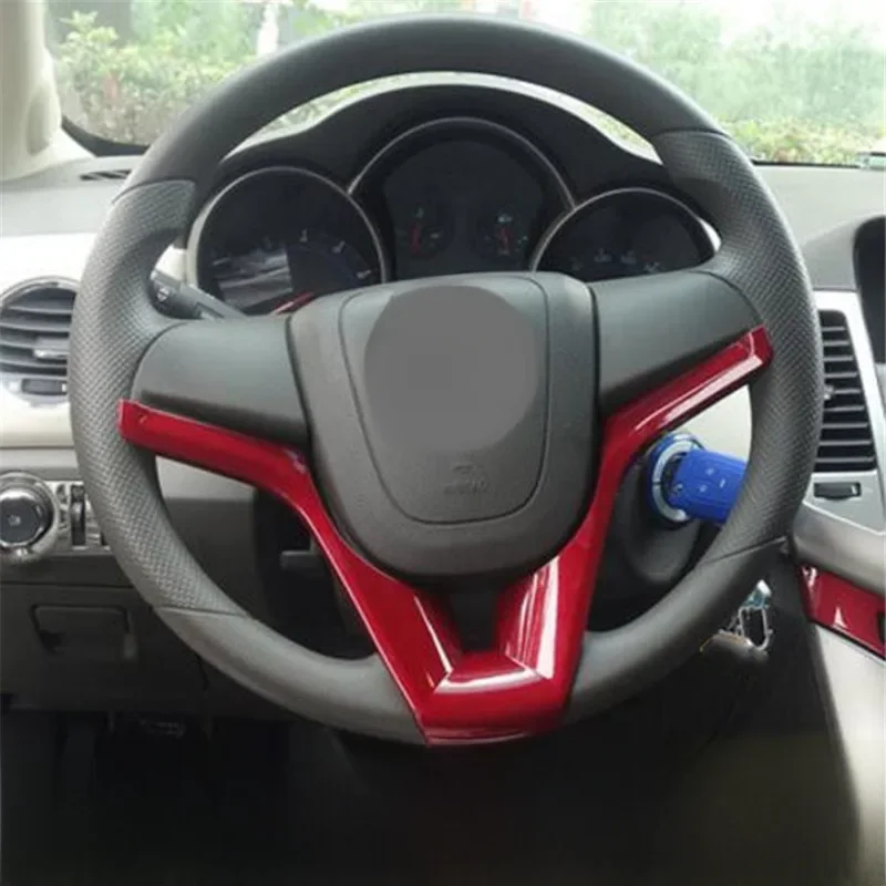 Dla Chevrolet Cruze Sonic Trax Tracker ONIX AVEO Orlando Akcesoria samochodowe Pokrywa kierownicy Chromowana naklejka dekoracyjna — zdjęcie 2