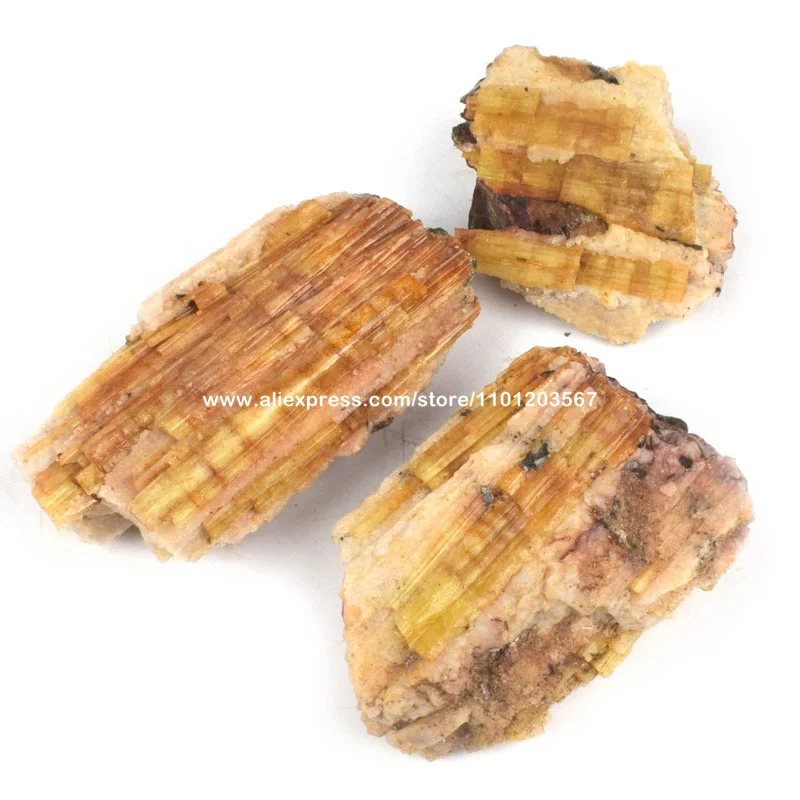 Irregular Raw Yellow Tourmaline Chunk Stones Rough Quartz Crystal Cluster Gemstone Altar Reiki Display Mineral Specimen