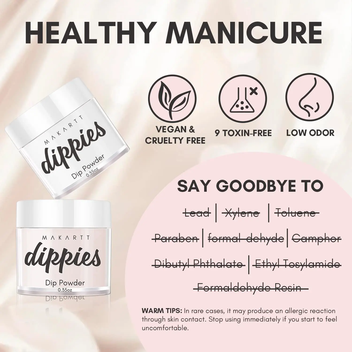 Makartt Dip Powder Nail Kit Starter Quick Drying Dipping Powder 6 Colors Set French Nail Nude Pink All Seasons DIY