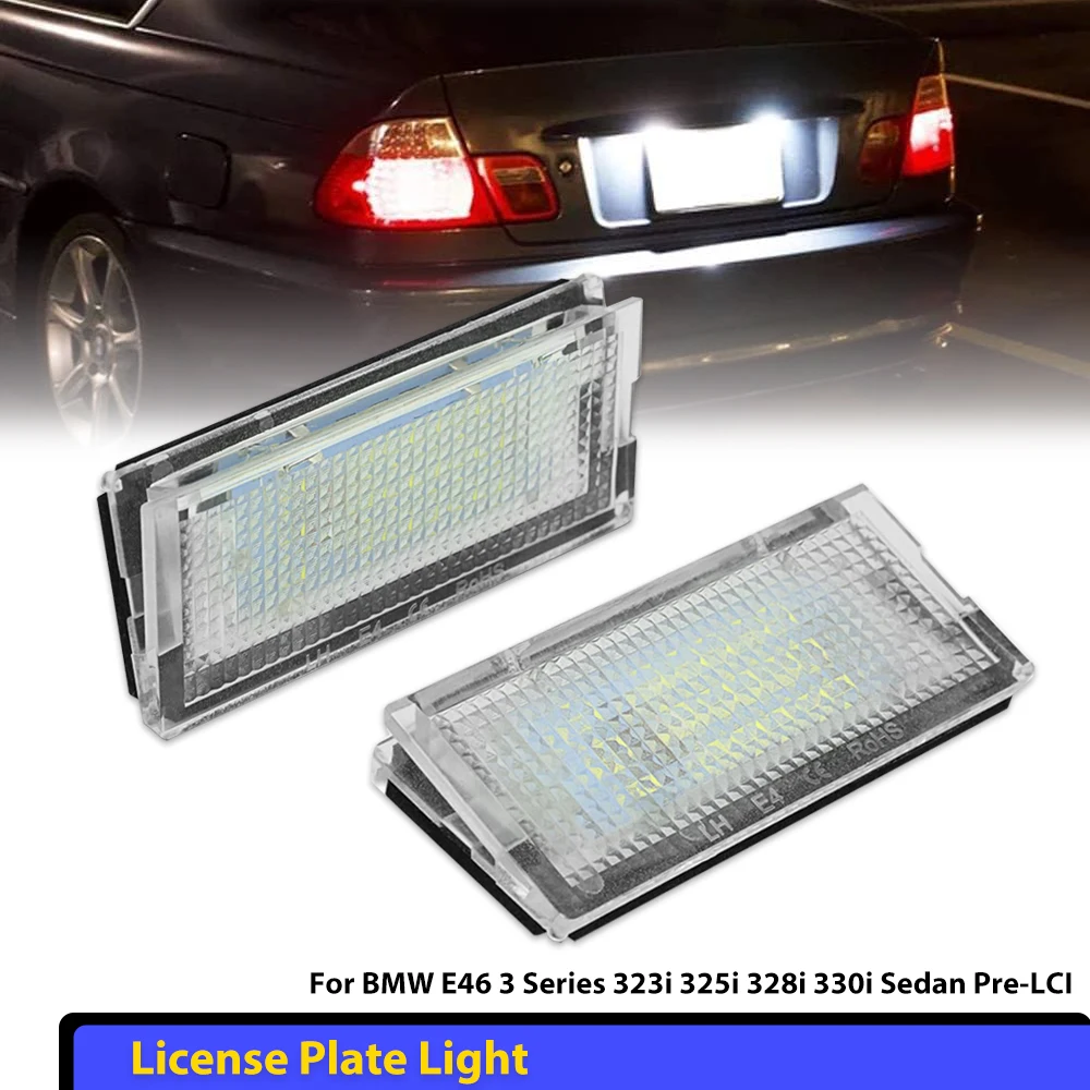 

12V 18LED Number License Plate Light Lamp Cold White CANBUS Car No Error For BMW 3 Series E46 4D 1998-2003 5D Touring 1998-2005