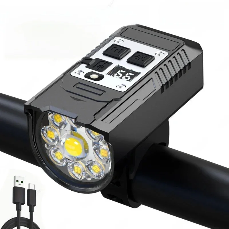 AliExpress KDULIT S75 9LED Bicycle Front Light Type-C Rechargeable Bicycle Headlamp MTB Road Bike Front Headlight for Night Riding Cycling Safety
