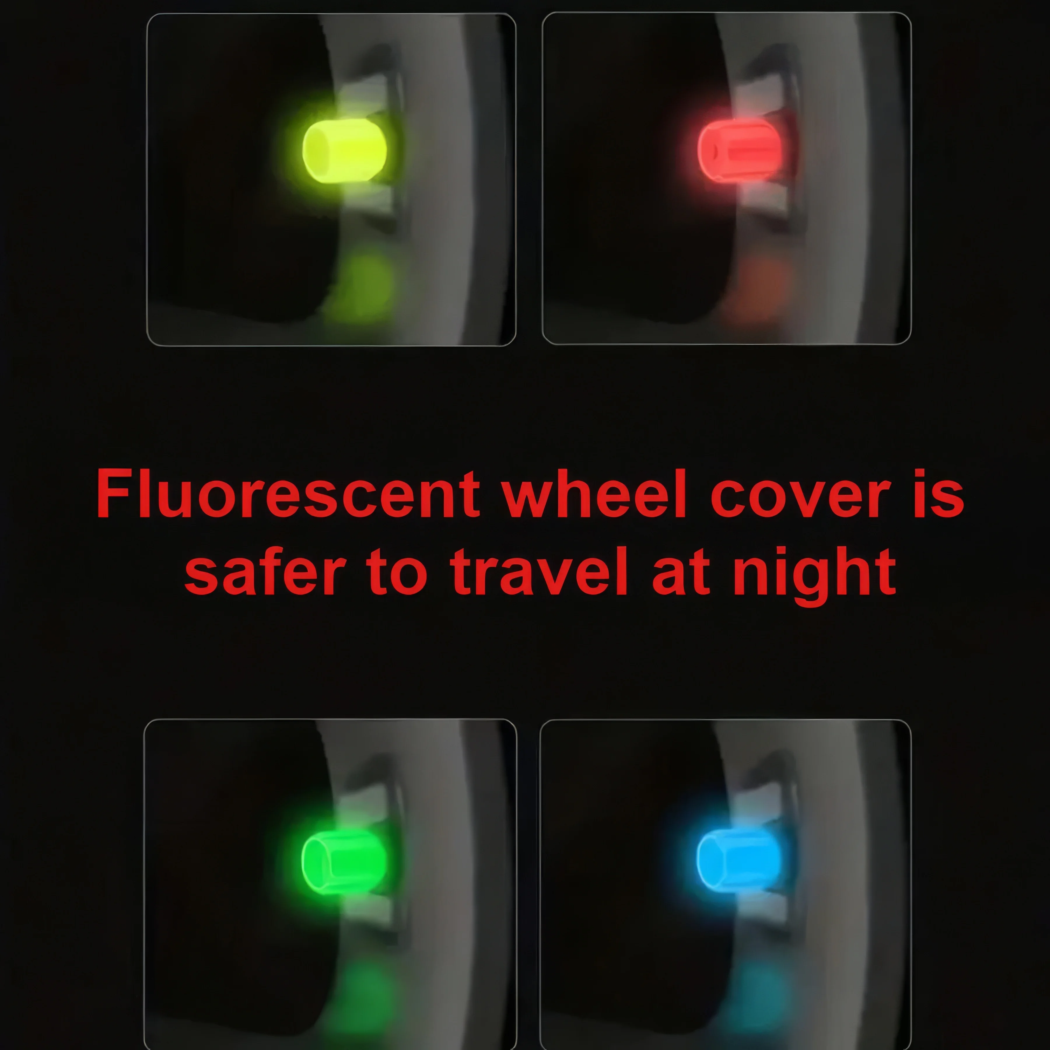 Quick-Install Safety Glow Valve Caps (4-Pack): Small & Mighty Nighttime Warning for Tires