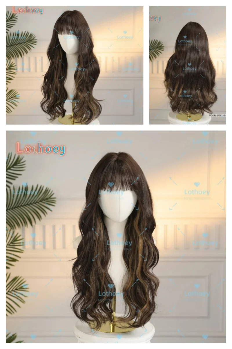 Highlight human hair wig glue-free wig brown wig silk base wig comfortable and easy to wear