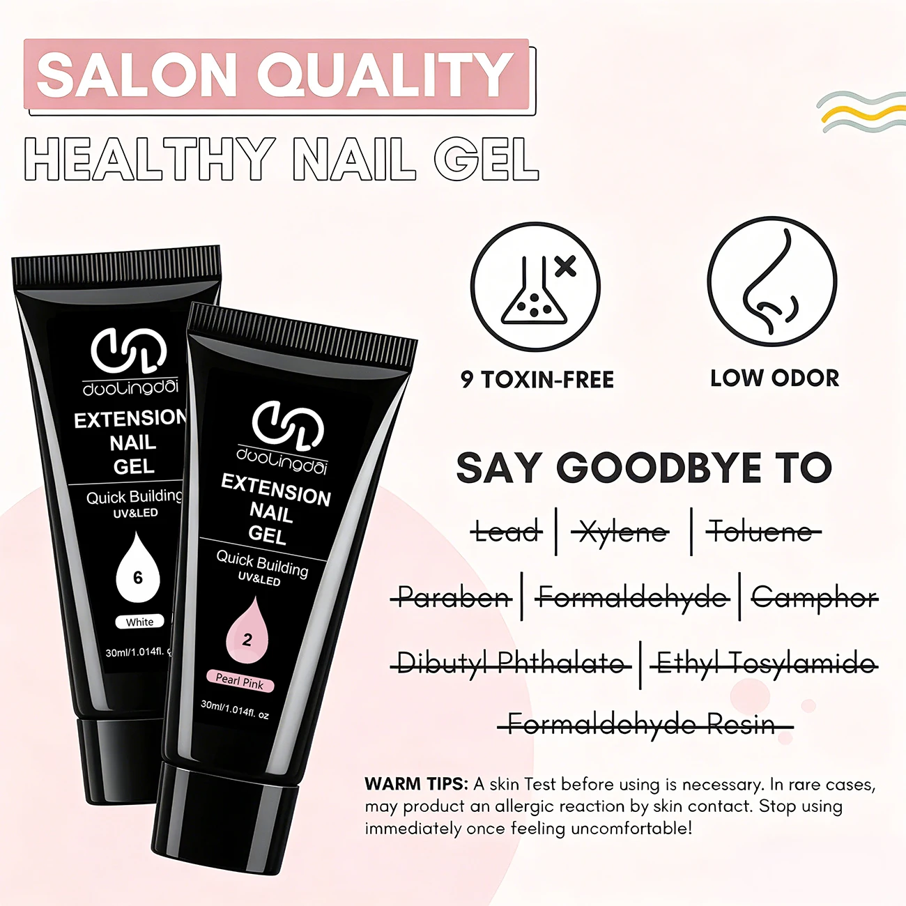 DOULINGDAI 30ml Nail Extension Gel Extender Poly Gel Nail Tips And Beauty Art White,Clear,Nude,Pearl Pink,Soft Ponk at Home DIY.