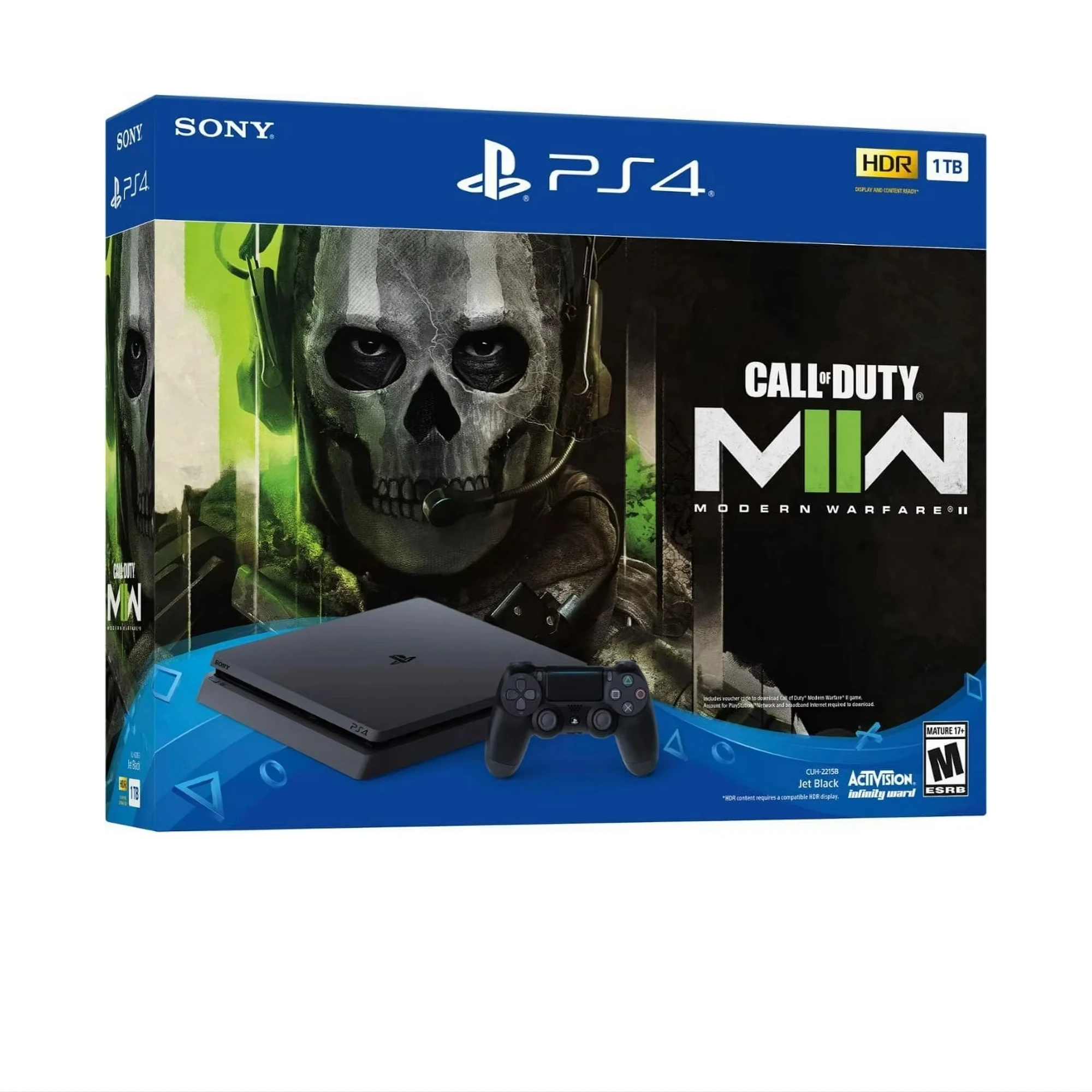 Sony PlayStation 4 Slim Call of Duty Modern Warfare II Bundle 1TB PS4 Gaming Console, Jet Black